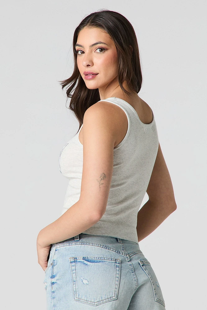 Charleston Graphic Ribbed Tank