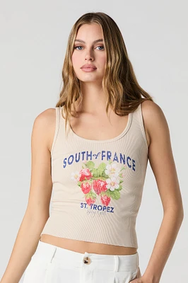 St. Tropez Graphic Ribbed Tank