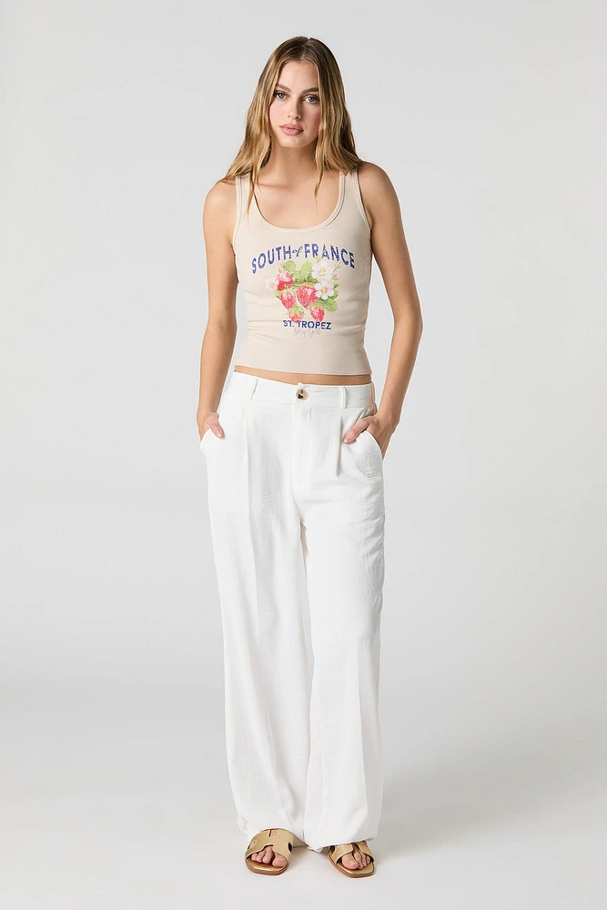 St. Tropez Graphic Ribbed Tank