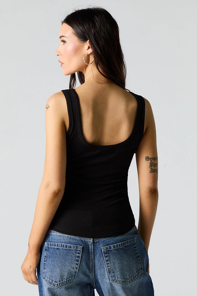 Ribbed Scoop Neck Tank