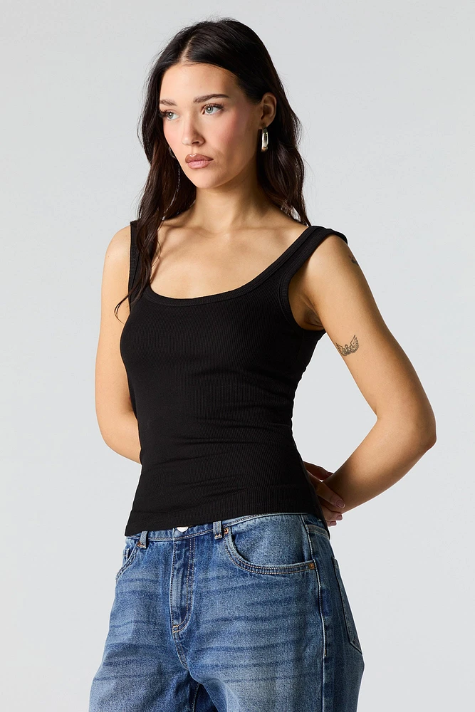 Ribbed Scoop Neck Tank