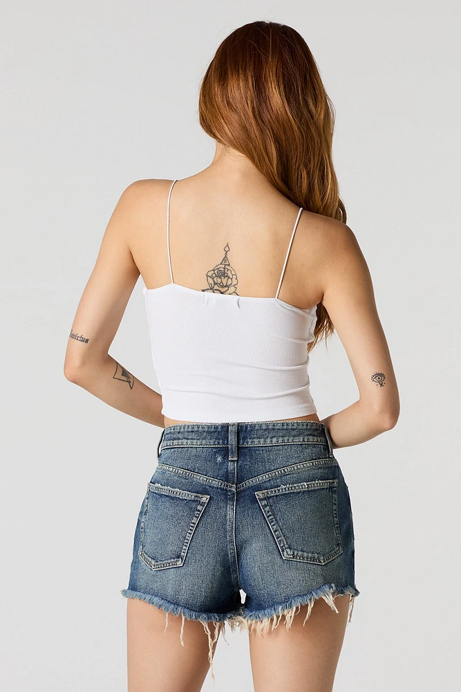 Camisole côtelée à bretelle bungee