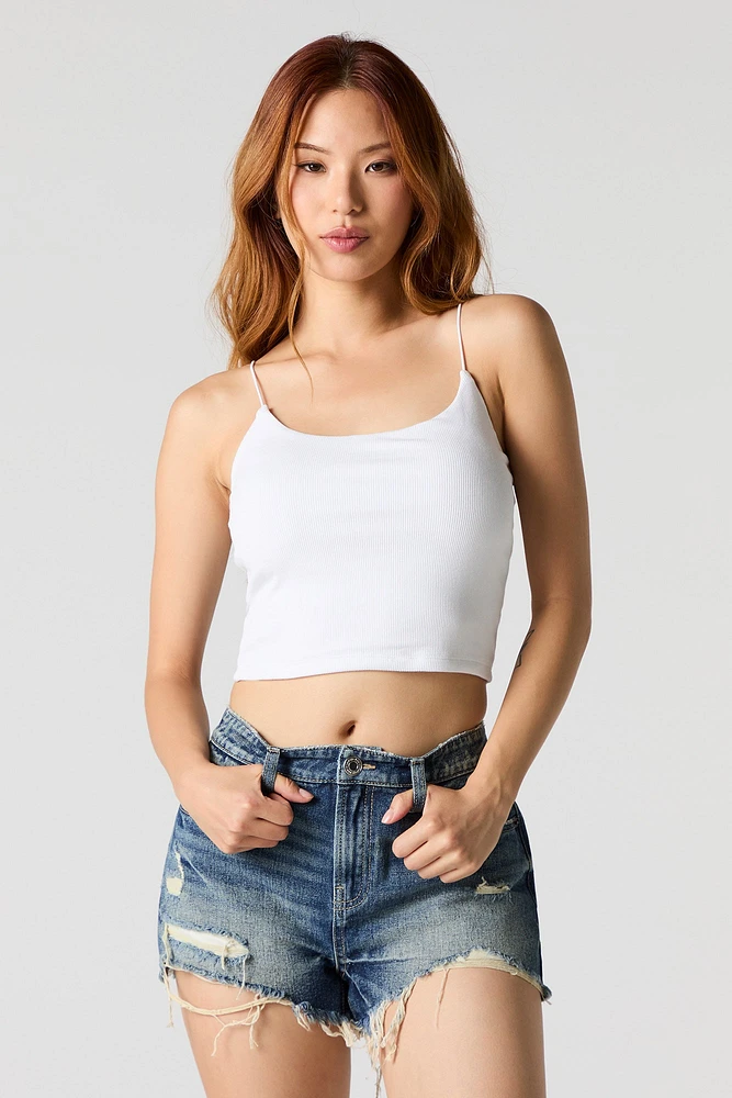 Camisole côtelée à bretelle bungee