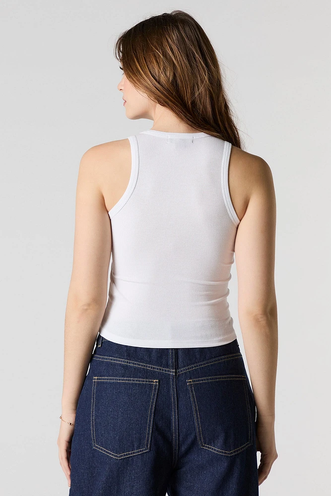 Camisole côtelée à col haut