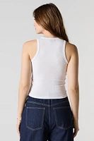 Camisole côtelée à col haut