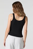 Ribbed V-Neck Skimmer Tank