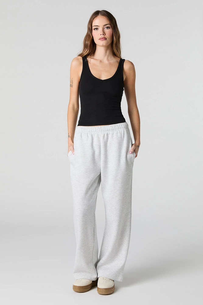 Ribbed V-Neck Skimmer Tank