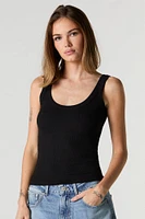 Ribbed Scoop Neck Skimmer Tank