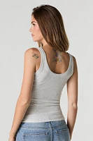 Ribbed Scoop Neck Skimmer Tank