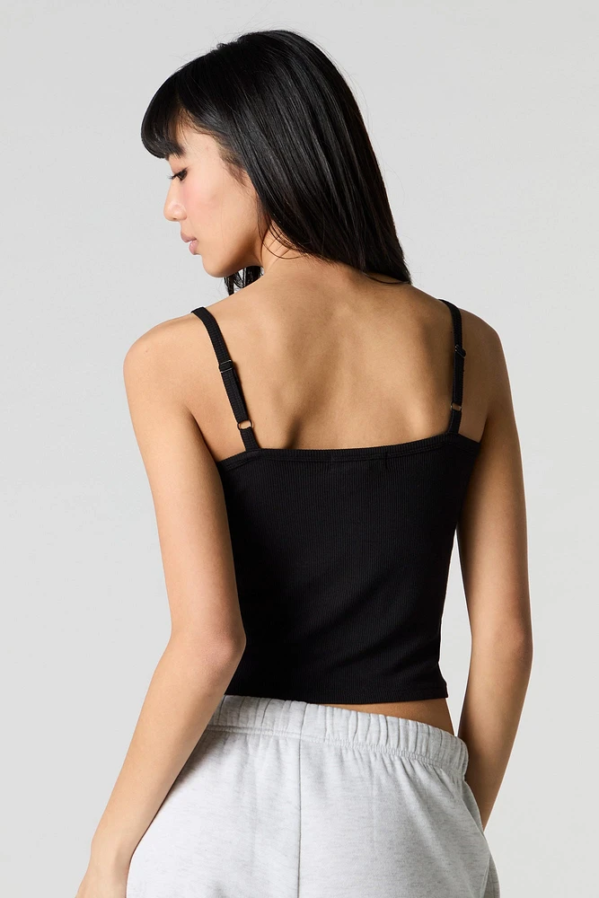 Camisole Henley côtelée