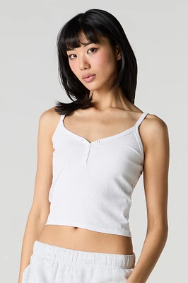 Camisole Henley côtelée