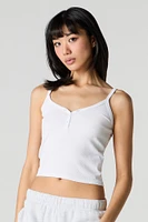 Camisole Henley côtelée