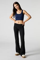 Seamless Ribbed Scoop Neck Tank with Built-In Bra Cups