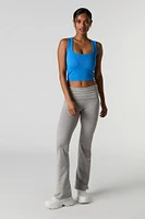 Seamless Ribbed Square Neck Tank with Built-In Cups