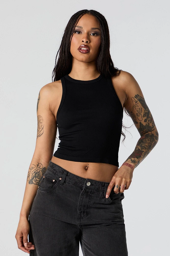 Seamless Ribbed Crewneck Cropped Tank