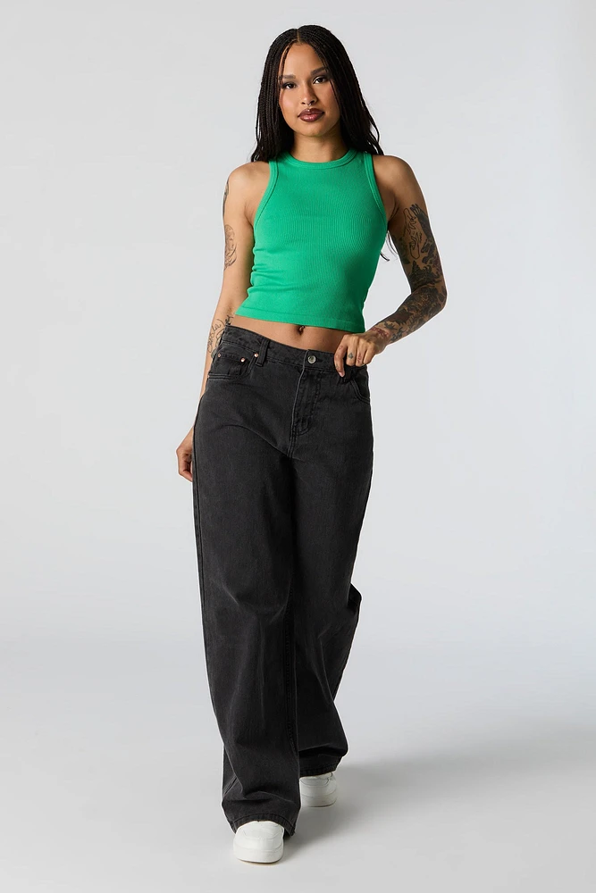 Seamless Ribbed Crewneck Cropped Tank