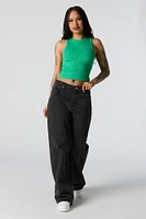 Seamless Ribbed Crewneck Cropped Tank