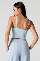 Seamless V-Neck Cami with Built-In Bra Cups