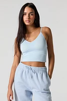 Seamless V-Neck Cami with Built-In Bra Cups