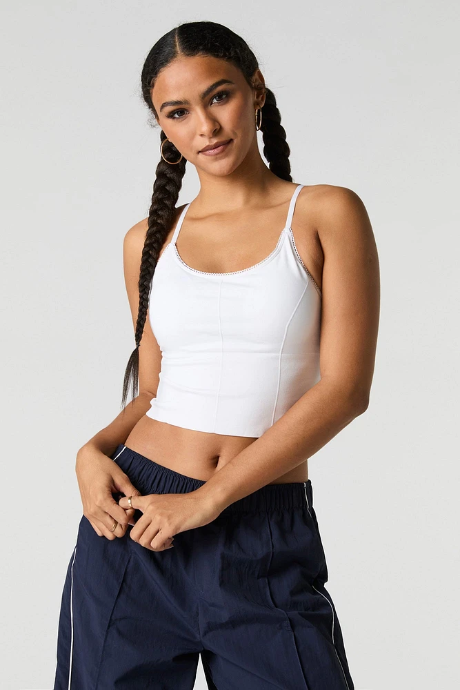 Camisole sans couture Ã  soutien-gorge intÃ©grÃ© avec col rond