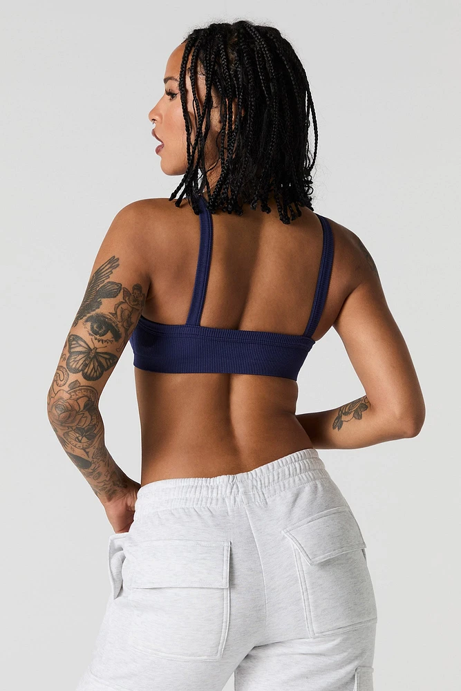 Seamless Ribbed Bralette with Built-In Cups