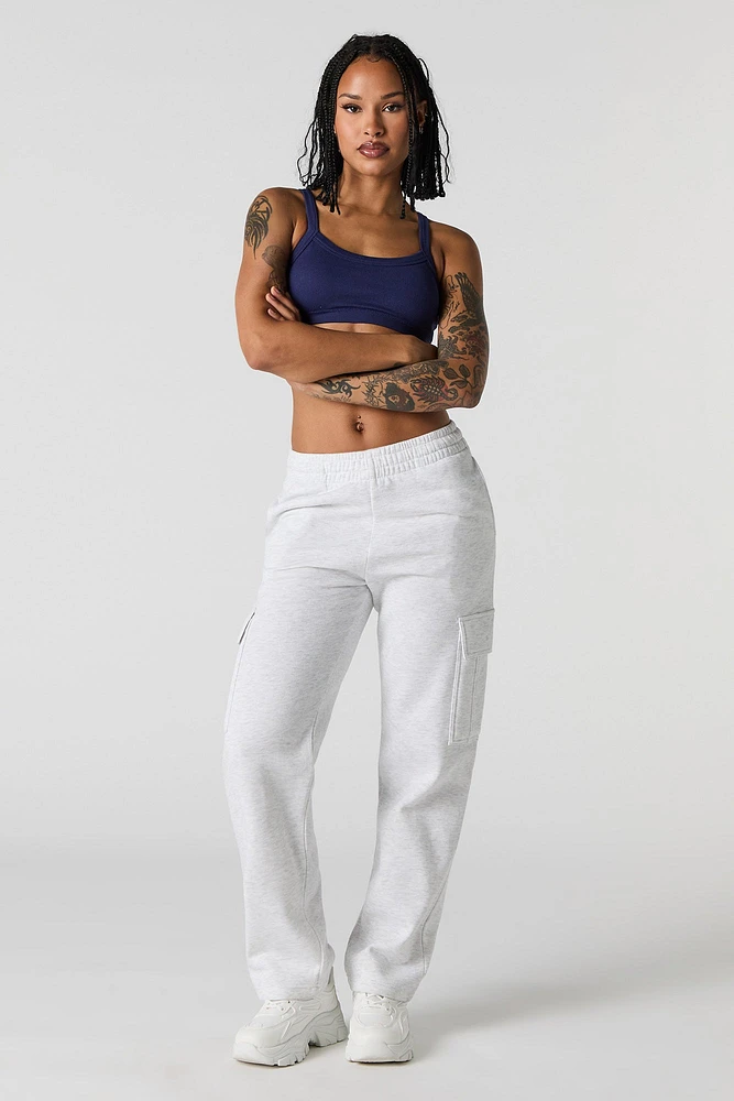 Seamless Ribbed Bralette with Built-In Cups