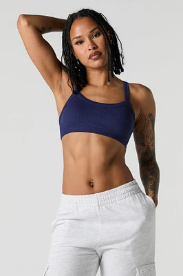 Seamless Ribbed Bralette with Built-In Cups