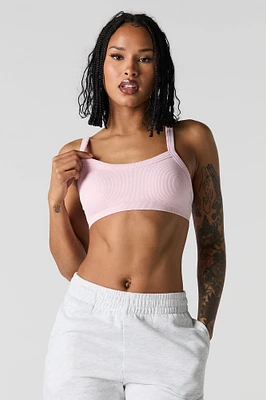 Seamless Ribbed Bralette with Built-In Cups