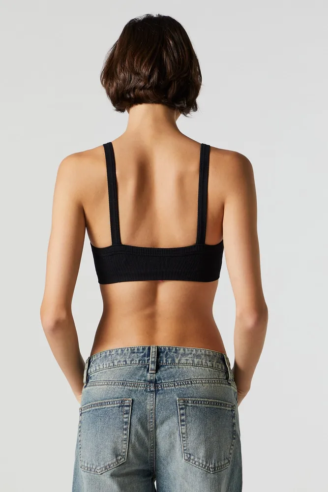 Seamless Ribbed Bralette with Built In Bra Cups – Urban Planet