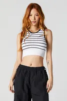 Striped Seamless Ribbed High Neck Tank