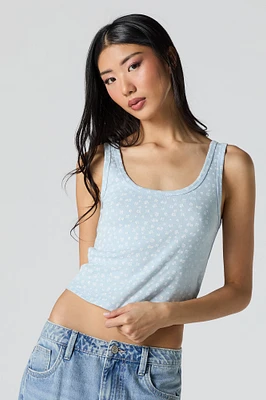 Cropped Ribbed Scoop Neck Tank