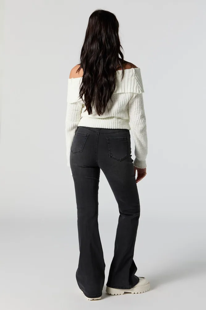 Flare Jeans, Clean Black at  Women's Jeans store