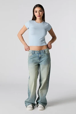 Vintage Medium Wash Low Rise Skater Jean