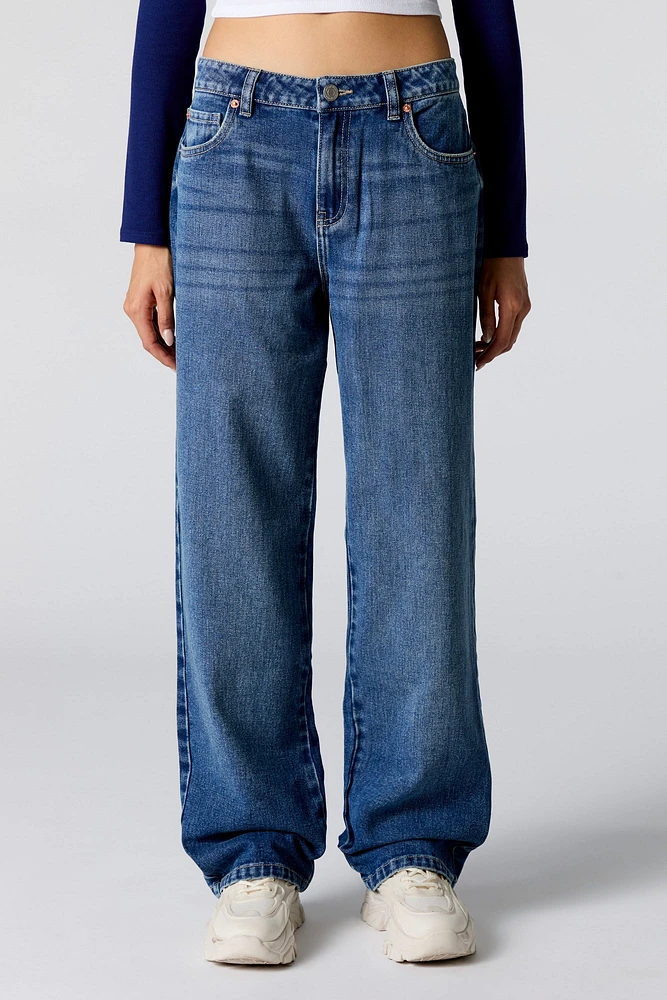 Dark Wash Slouchy Straight Leg Jean