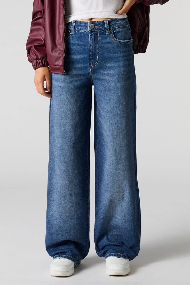 Dark Wash Wide Leg Stretch Jean