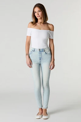 Vintage Light Wash High Rise Stretchy Skinny Jean