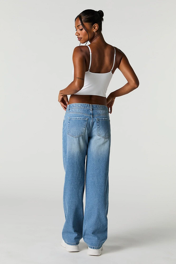 Medium Wash Straight Leg Jean