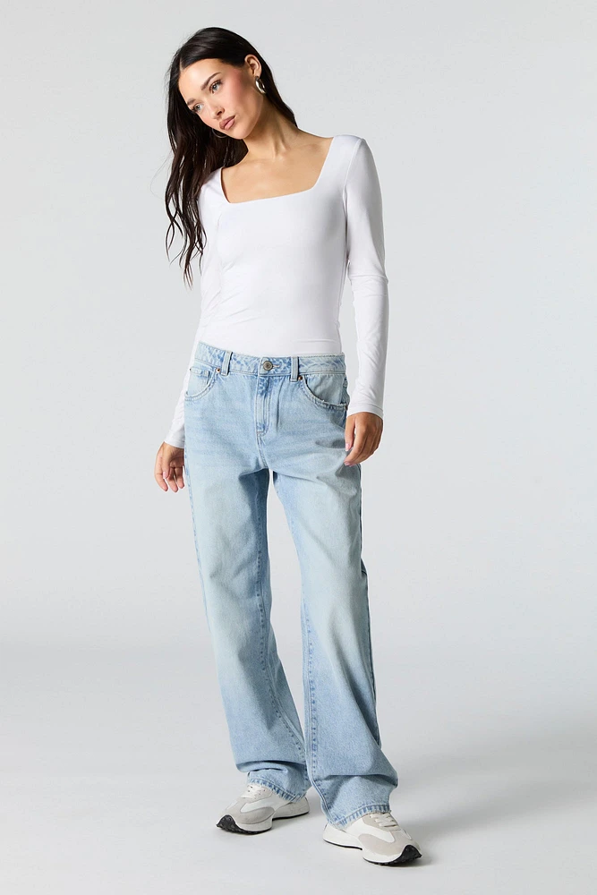 Light Wash Slouchy Straight Leg Jean