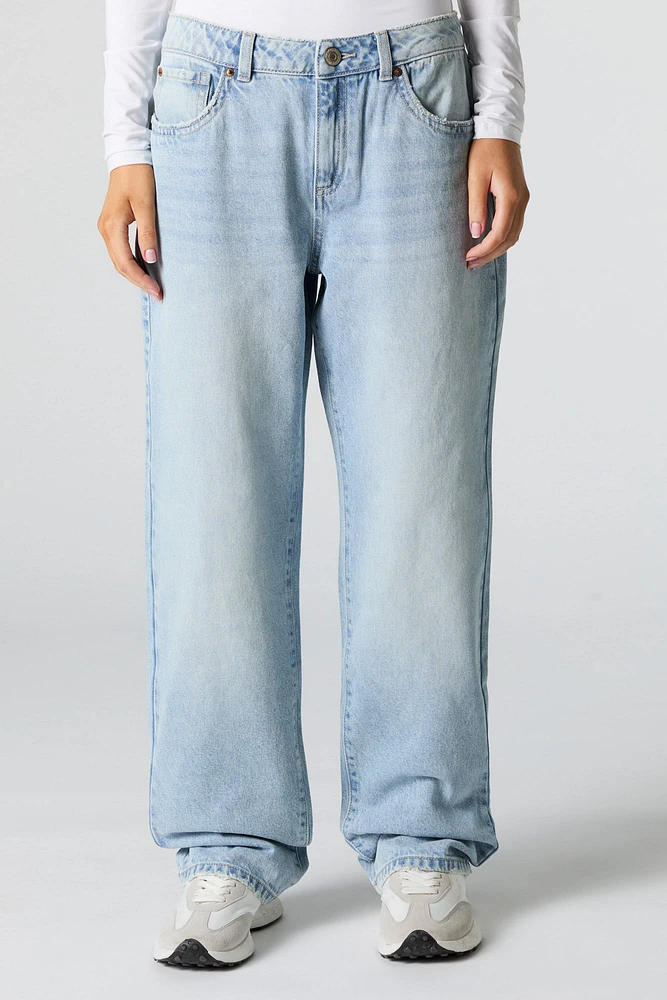 Light Wash Straight Leg Jean