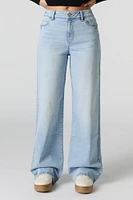 Light Wash High Rise Stretch Wide Leg Jean