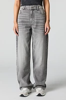 Grey Wash High Rise Wide Leg Jean