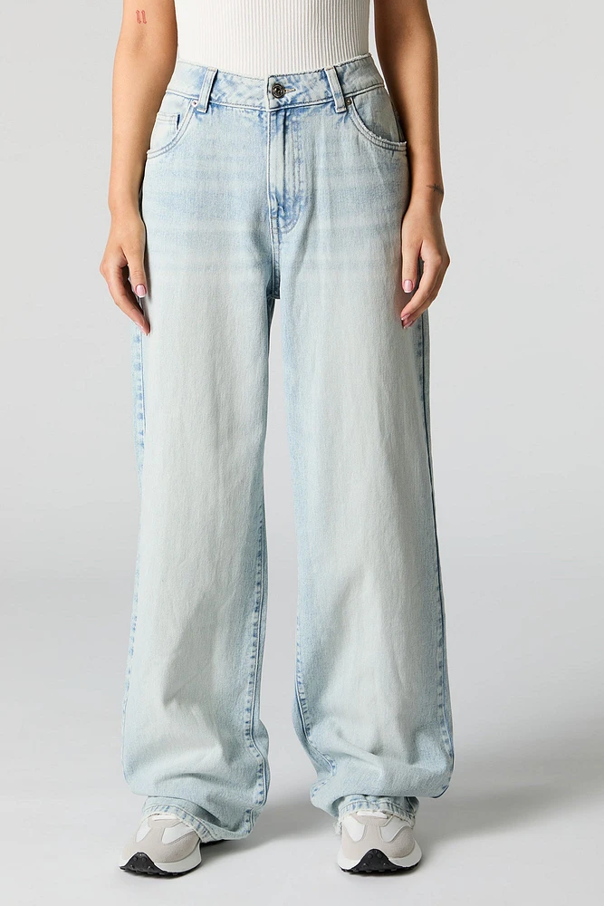 Light Wash High Rise Wide Leg Jean