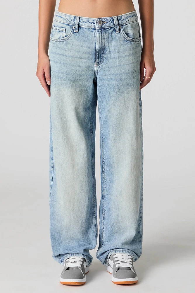 Vintage Light Wash Low Rise Baggy Jean