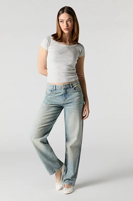 Vintage Medium Wash Slouchy Straight Leg Jean