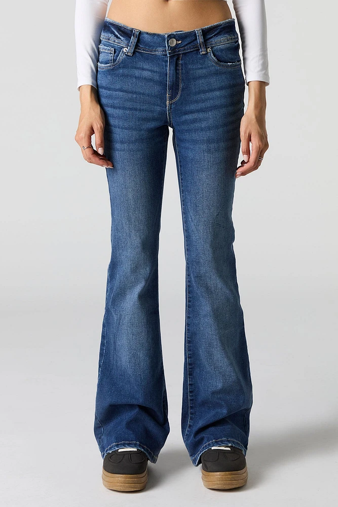 Dark Wash Low Rise Flare Jean