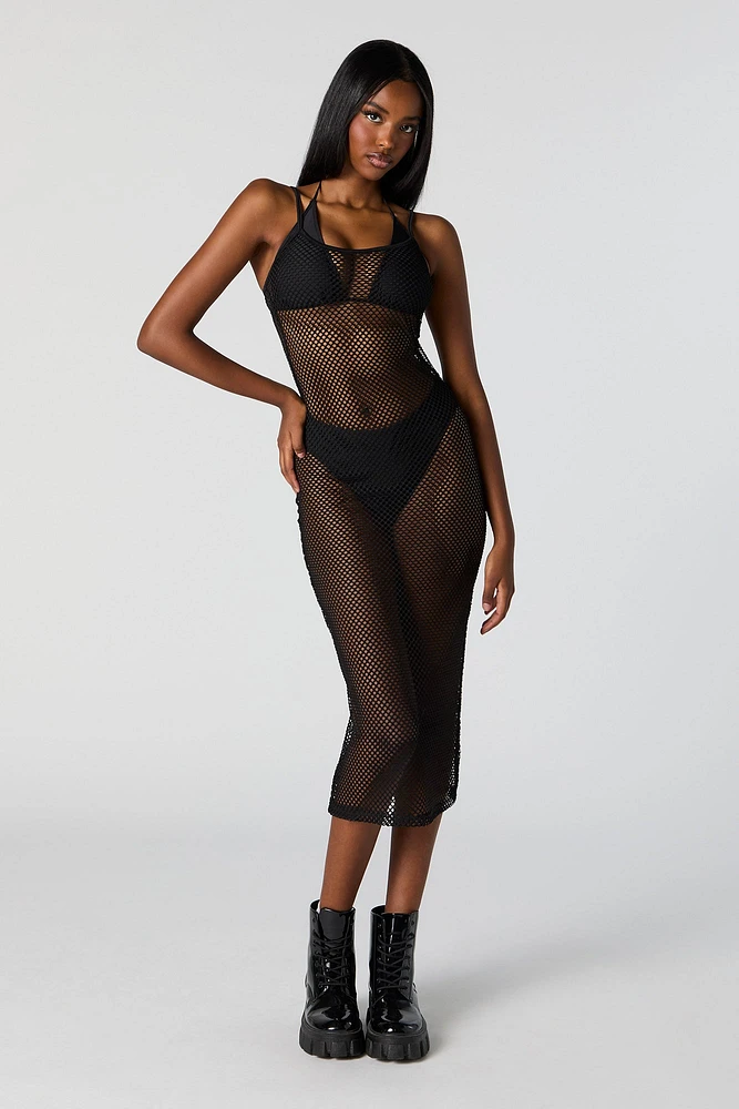 Fishnet Midi Dress Cover Up