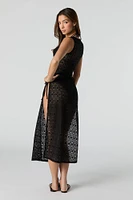 Robe midi couvre-maillot crochetée avec fente latérale