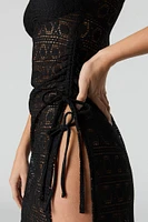 Robe midi couvre-maillot crochetée avec fente latérale