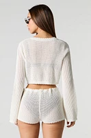 Couvre-maillot court en tricot avec attache