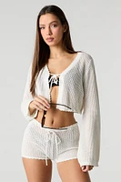Couvre-maillot court en tricot avec attache